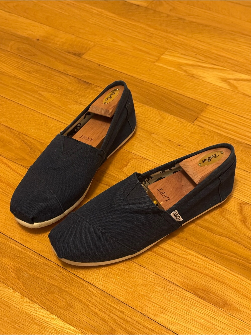 Toms Men's Slip-On Canvas Loafers in Navy Blue